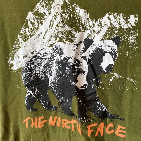 North Face Shirt Mens XL Green Bear Mountain Graphic Outdoor Tee Short Sleeve - Picture 2 of 10